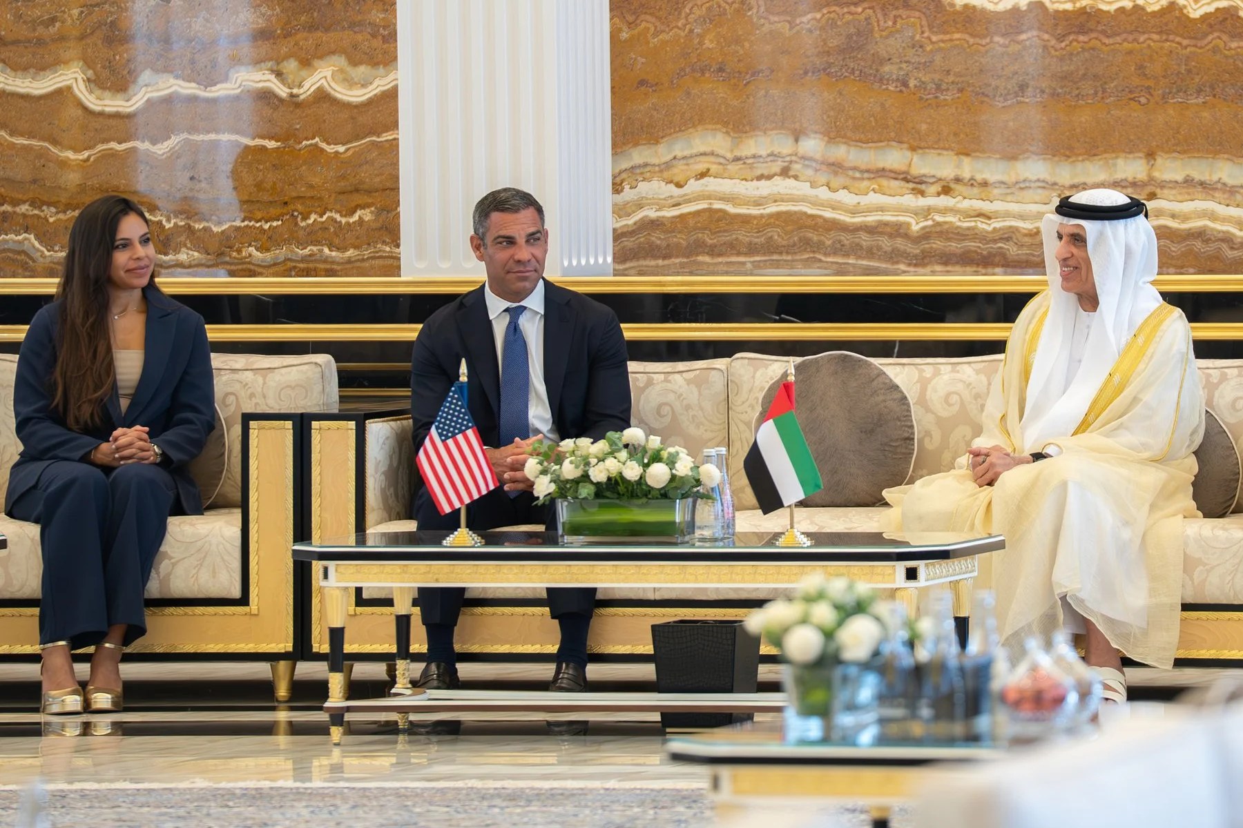 Jeannette Paulino in a bilateral meeting with United States and United Arab Emirates officials